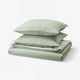 ÄNGSLILJA Housse de couette et 2 taies, gris-vert pâle, 240x220/65x65 cm