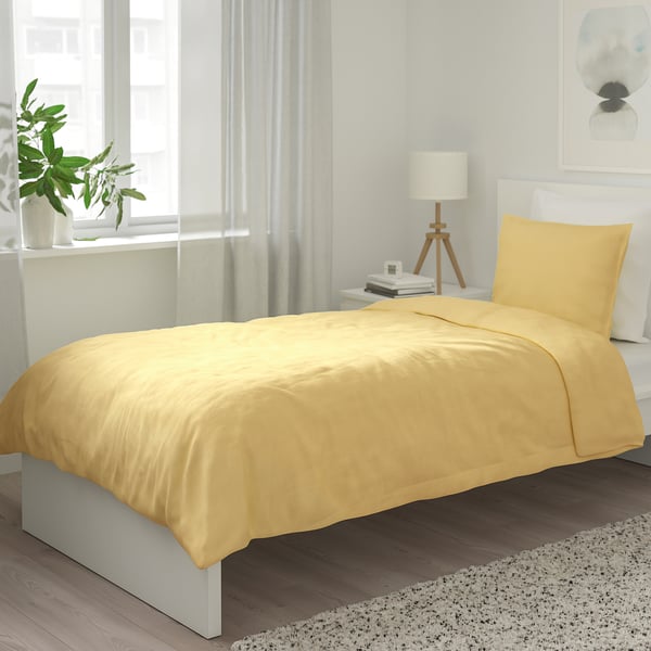 Angslilja Housse De Couette Et Taie Jaune Clair Ikea