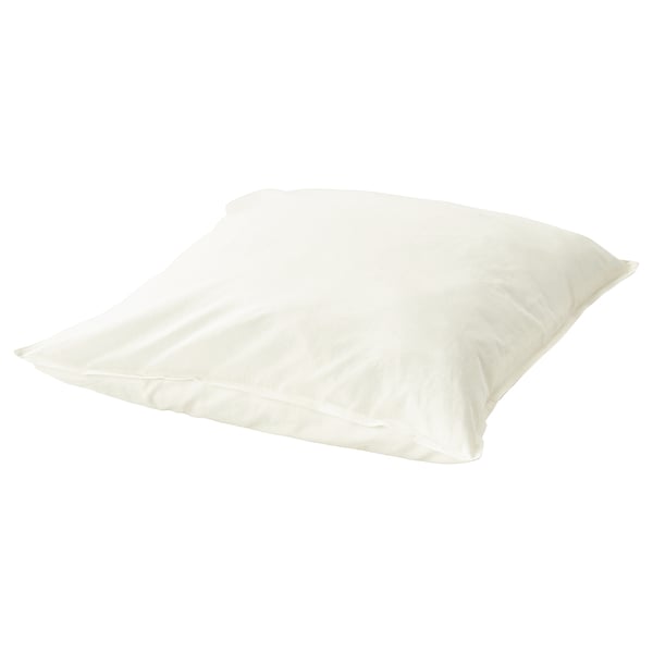 Une taie d’oreiller ÄNGSLILJA simple et blanche en coton doux, dotée d’un design de fermeture enveloppe.