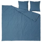 ÄNGSNEJLIKA parure de lit, bleu, motif géométrique, coton-viscose, pose à plat, 3 pièces.