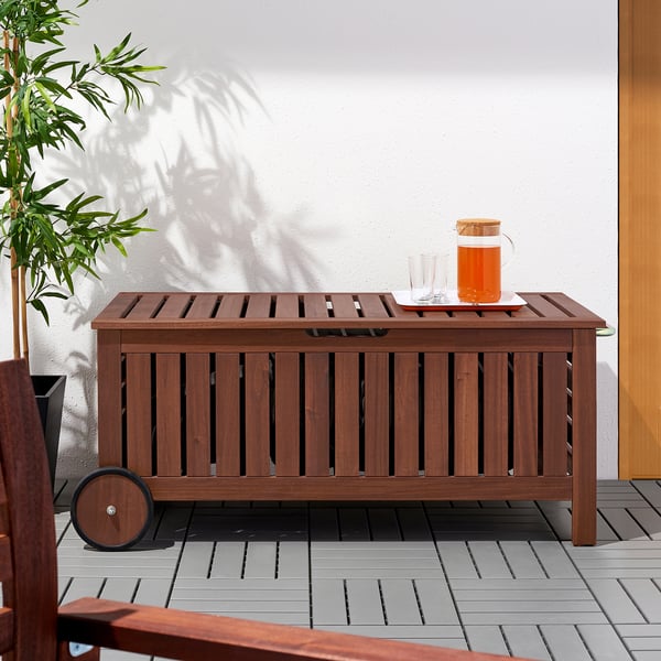 Applaro Banc Rangement Exterieur Teinte Brun 128x57 Cm Ikea