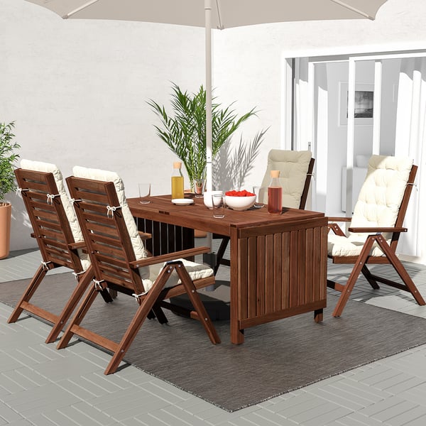 Applaro Chaise Dossier Reglable Exterieur Pliable Teinte Brun Ikea