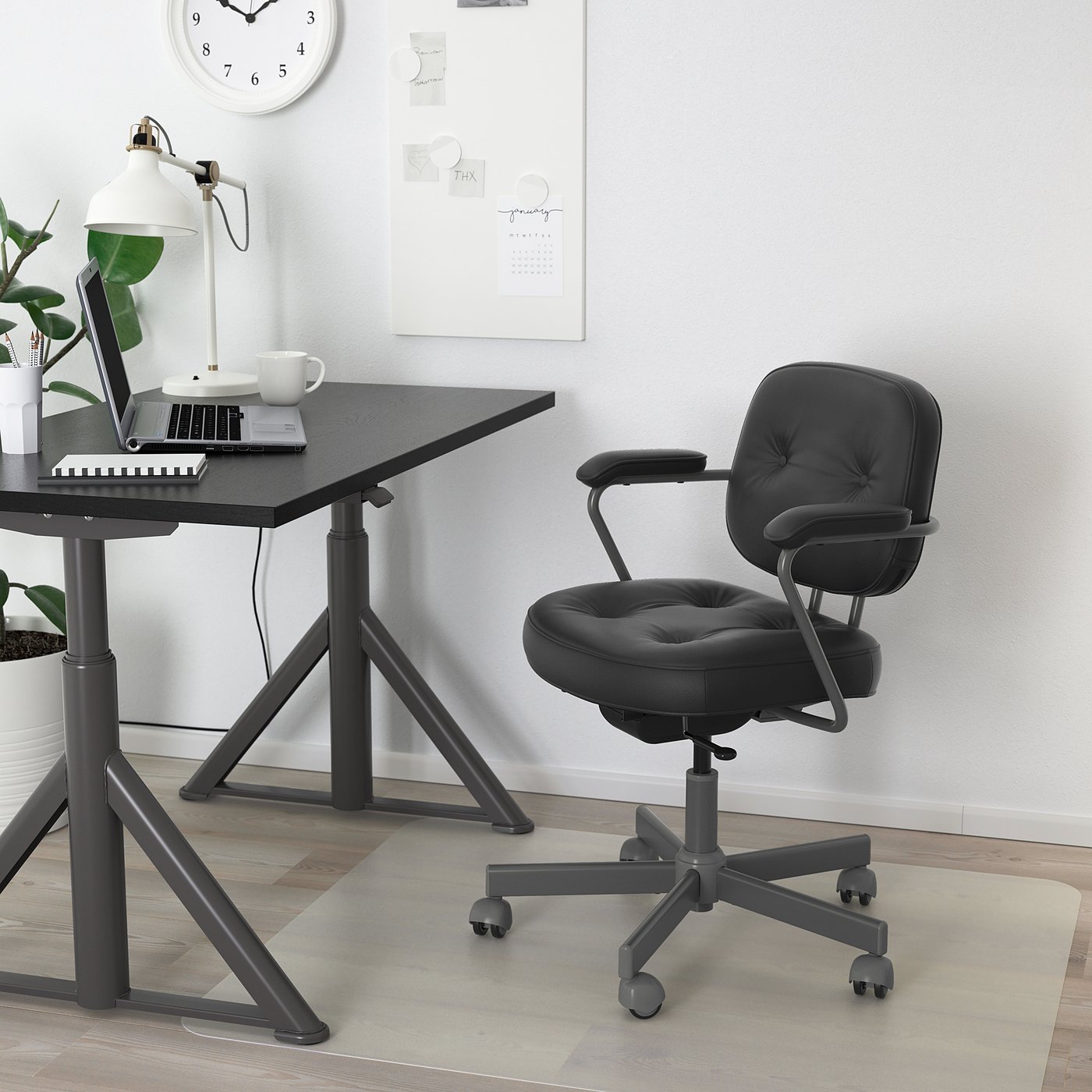 Alefjall Chaise De Bureau Glose Noir Ikea