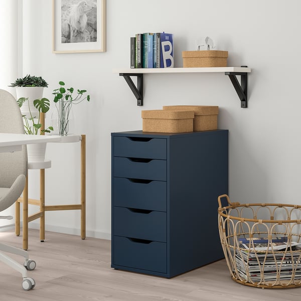 Alex Caisson A Tiroirs Bleu 36x70 Cm Ikea