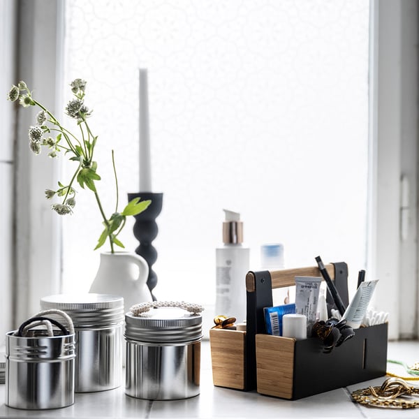 Anilinare Organiseur Bureau Bambou Noir Ikea