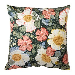 ARENBOK Housse de coussin, vert multicolore/motif floral, 50x50 cm