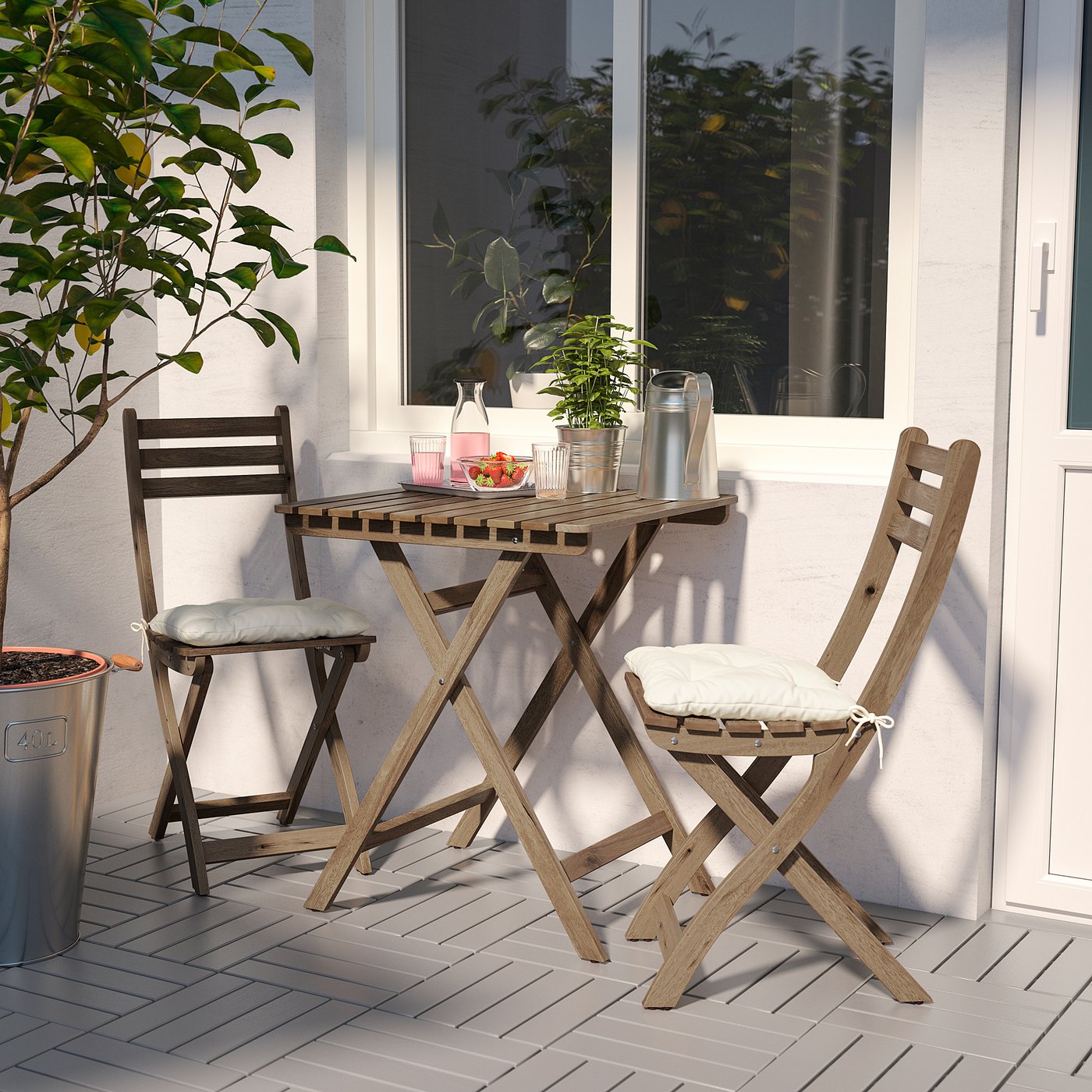 Askholment Able Exterieur Pliable Teinte Brun Clair 60x62 Cm Ikea