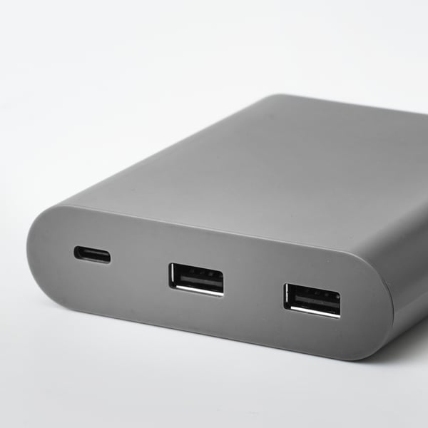 ÅSKSTORM Chargeur USB 40W, gris foncé