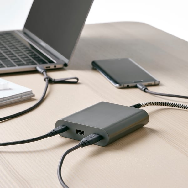 ÅSKSTORM Chargeur USB 40W, gris foncé