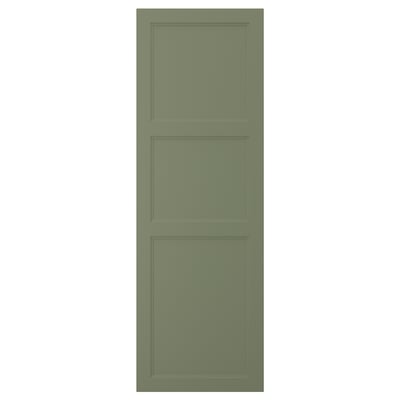 Porte d’armoire verte AXSTAD, design rectangulaire simple, finition mate, fabriquée en panneau de fibres avec une feuille de plastique.