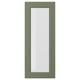 Porte AXSTAD, gris-vert, rectangulaire, panneau de verre, finition lisse.
