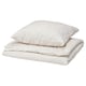 BANDKNIPPE Housse de couette et 1 taie, blanc/beige, 150x200/65x65 cm
