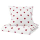 BARNDRÖM Housse de couette et 1 taie, motif coeur/blanc rouge, 150x200/65x65 cm