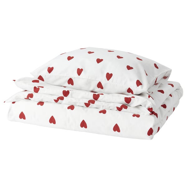 BARNDRÖM Housse de couette et 1 taie, motif coeur, 150x200/65x65 cm - IKEA