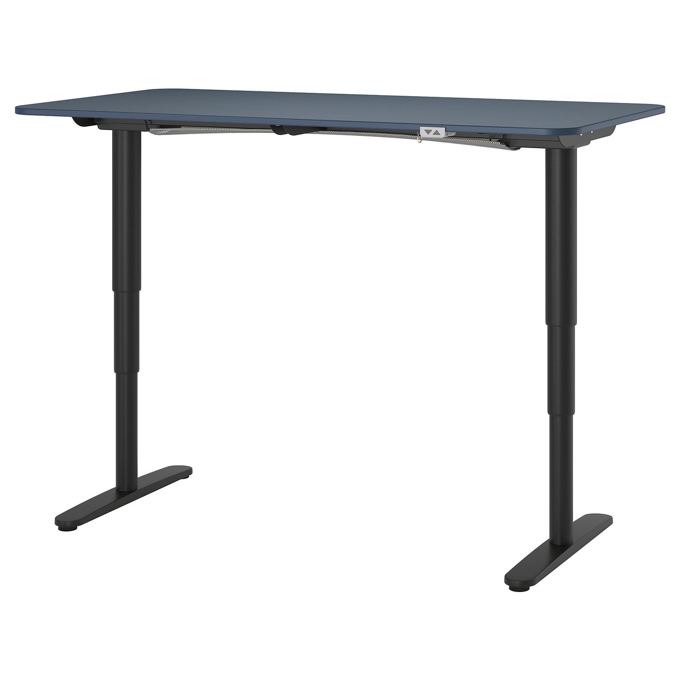 Idasen Bureau Assis Debout Noir Gris Fonce 160x80 Cm Ikea