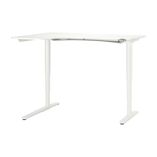 Bekant Bureau D Angle Gch Assis Debout Blanc 160x110 Cm Ikea
