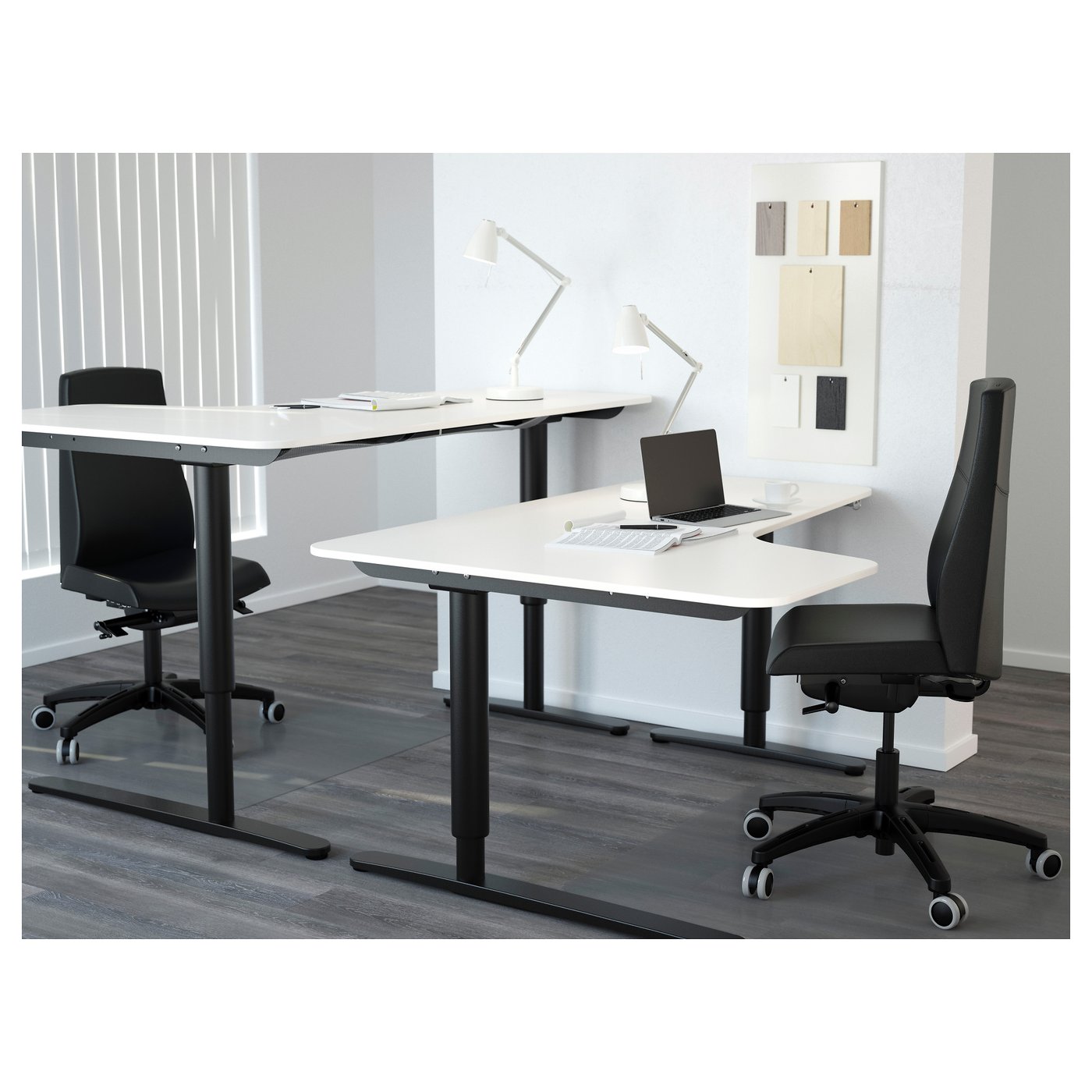 Bekant Plateau Angle Gche Blanc 160x110 Cm Ikea