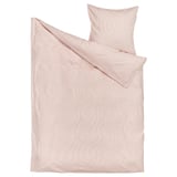 Parure de lit Berppalm : rose clair, rayée, coton doux, rectangulaire avec taie d’oreiller enveloppe.