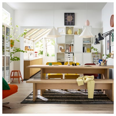 BERGSHYTTAN Table, effet teinté plaqué bouleau, 240x93 cm