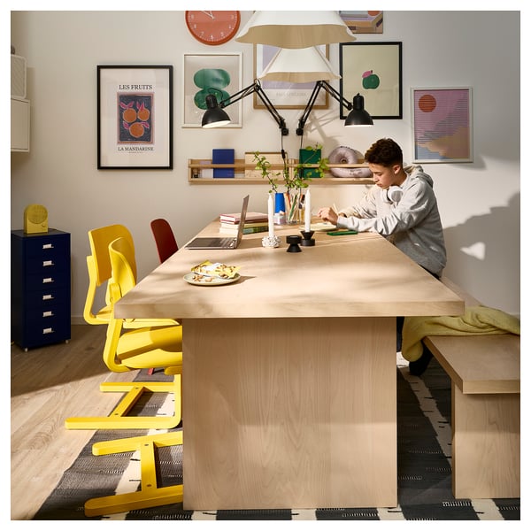 BERGSHYTTAN Table, effet teinté plaqué bouleau, 240x93 cm