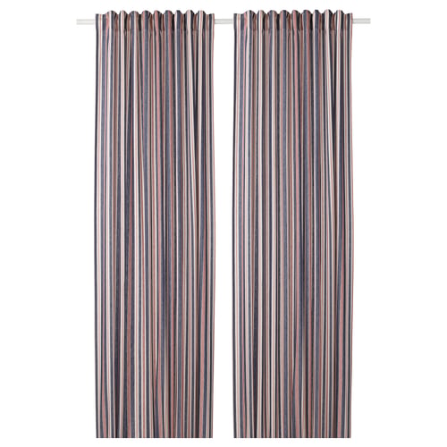 Rideaux IKEA STJÄRNRAMS - 1 Paire 145x300 Cm - Blanc/gris
