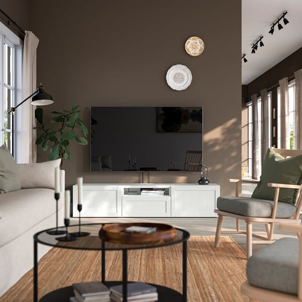 BESTÅ Banc TV, blanc/Pipmakare blanc, 180x42x39 cm