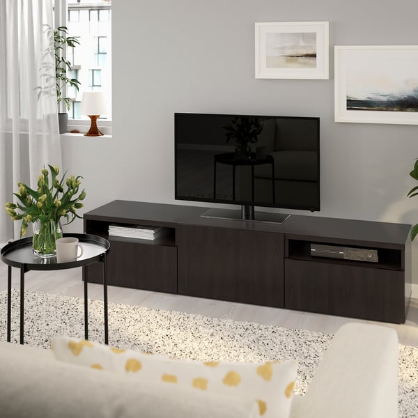 Decouvrez Besta Banc Tv Brun Noir Lappviken Brun Noir 180x42x39 Cm Ikea
