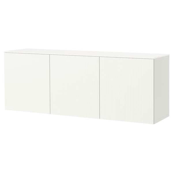 BESTÅ Combinaison rangement murale, blanc Förvaltare/blanc blanc brillant, 180x42x65 cm