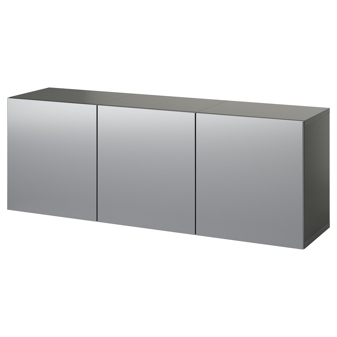 BESTÅ Combinaison rangement murale - gris foncé/Riksviken effet étain noir brossé 180x42x64 cm