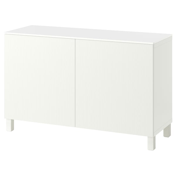 BESTÅ Combinaison rangement portes, blanc/Förvaltare blanc, 120x42x75 cm