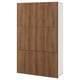 BESTÅ Combinaison rangement portes, blanc/Lappviken motif noyer, 120x42x193 cm
