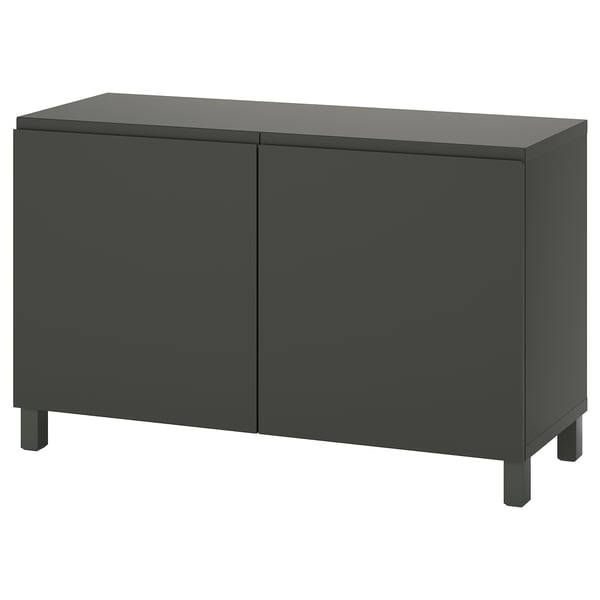 Armoire BESTÅ noire, rectangulaire avec des surfaces planes, gris foncé, design minimaliste moderne.