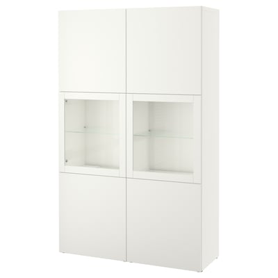 BESTÅ Combinaison rangement tiroirs, blanc Lappviken/Sindvik blanc verre  transparent , 180x42x65 cm - IKEA