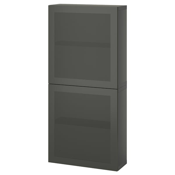 Armoire murale Ikea BESTÅ, verte, rectangulaire, en acier et panneaux de particules.