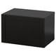 Unité de rangement BESTÅ noire, rectangulaire, design moderne avec des surfaces lisses et une porte unique.