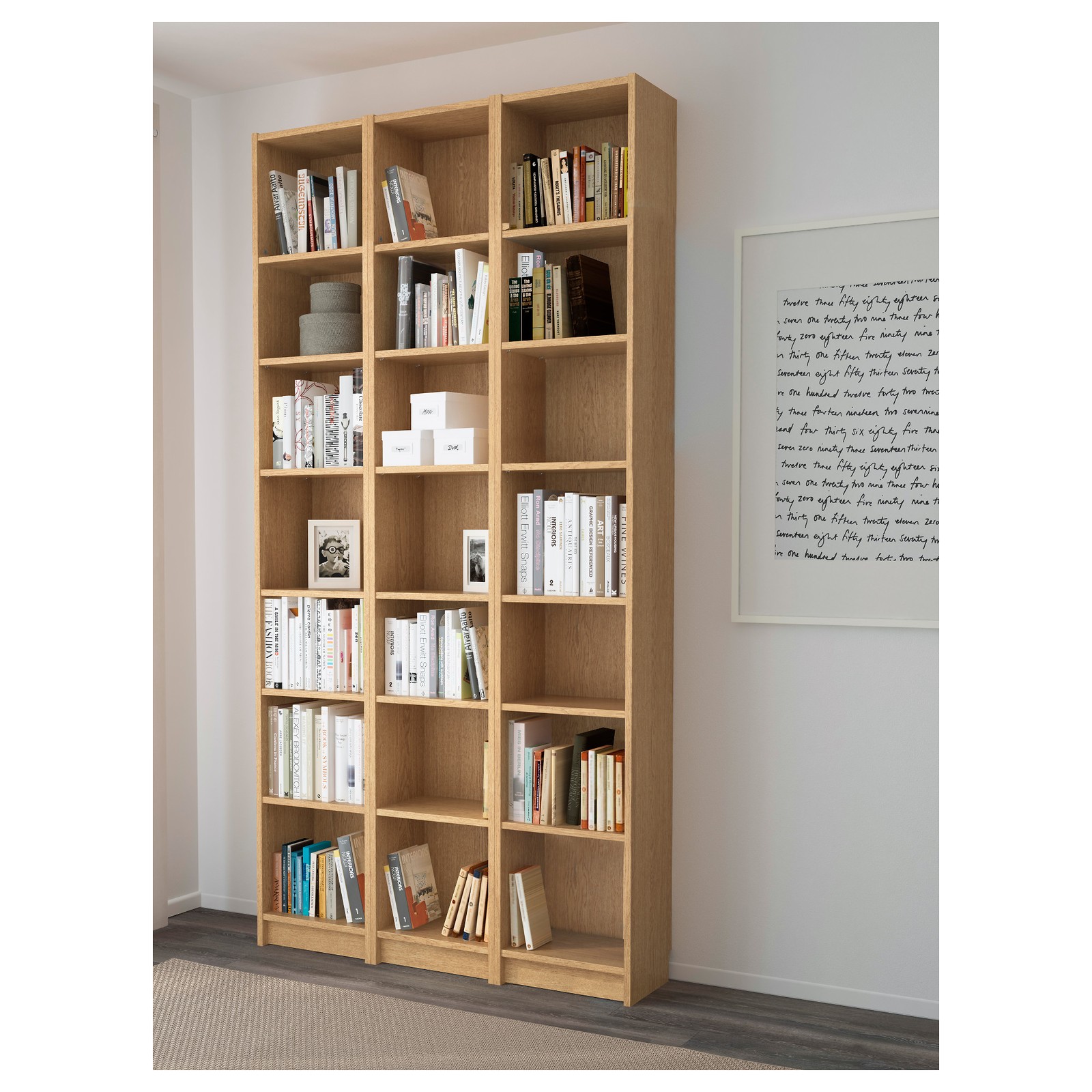 BILLY Bibliothèque, plaqué chêne chêne, 120x28x237 cm IKEA