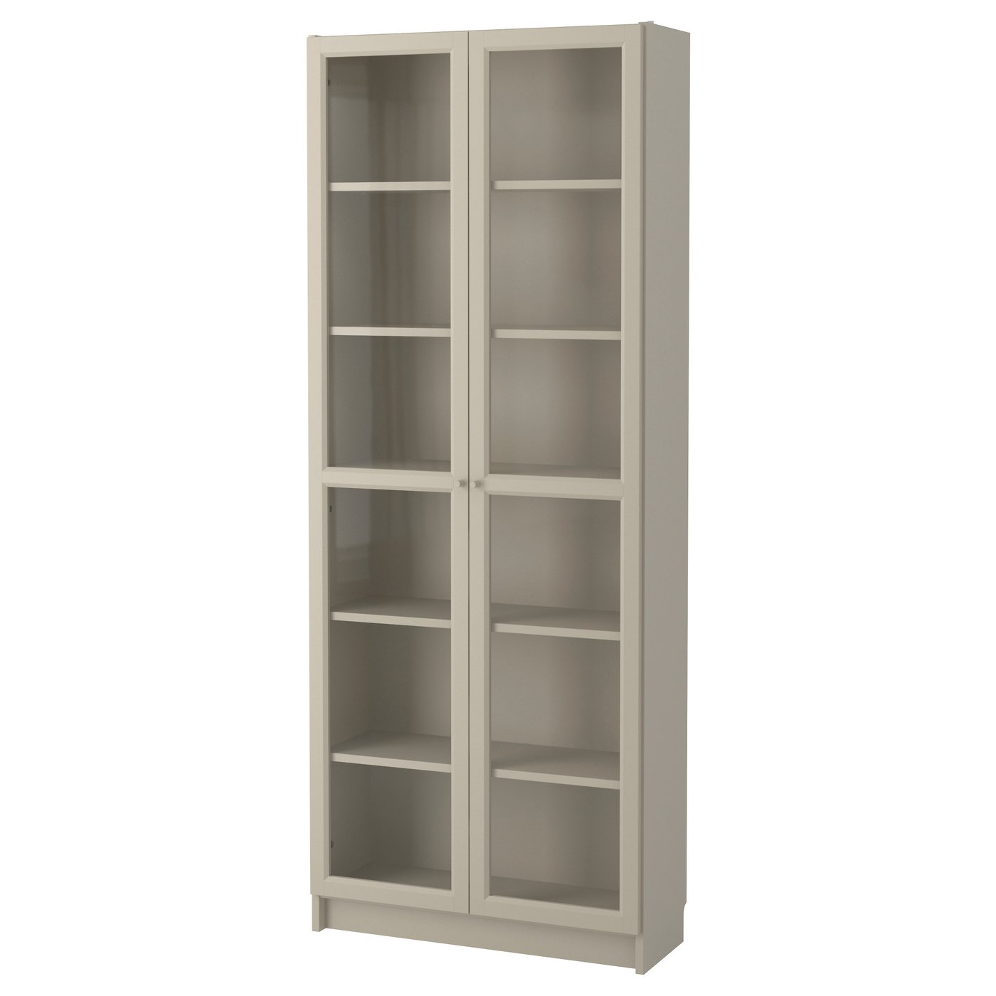BILLY Bibliothèque vitrée, beige, 80x30x202 cm IKEA