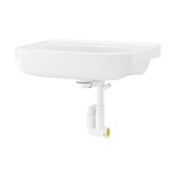 BJÖRKÅN évier mural en céramique blanche ; design rectangulaire élégant ; Comprend un ensemble de piège.