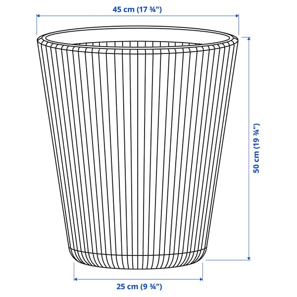 Illustration avec les mesures du produit : BJÖRNBAMBU.