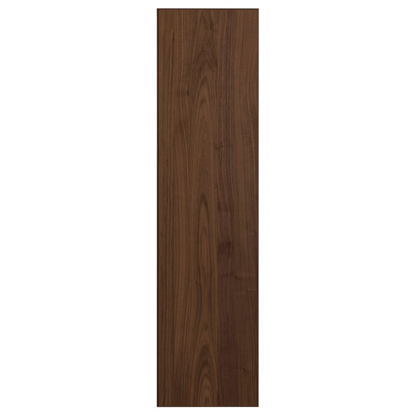 Porte d’armoire pax en placage de noyer foncé avec bord en bois, forme rectangulaire, finition lisse.