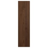 Porte d’armoire pax en placage de noyer foncé avec bord en bois, forme rectangulaire, finition lisse.