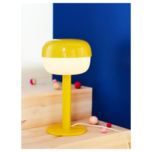 BLÅSVERK lampe de table, jaune, 36 cm IKEA