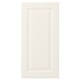 Une porte d’armoire BODBYN blanche au design lisse et classique avec un panneau biseauté.