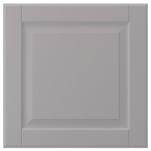 BODBYN meuble de cuisine gris avec panneau biseauté, carré.