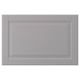 Porte d’armoire rectangulaire grise avec bords biseautés.