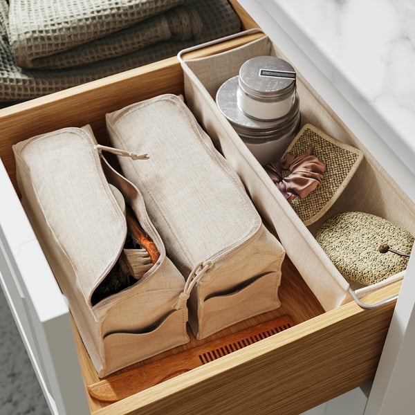 BOLLÖSUND Trousse de toilette, beige