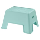 Escabeau BOLMEN, vert menthe, plastique, rectangulaire, antidérapant.