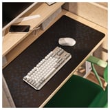 BRÄNNBOLL tapis de souris noir avec clavier et souris, motif de pixels, stable et lisse.