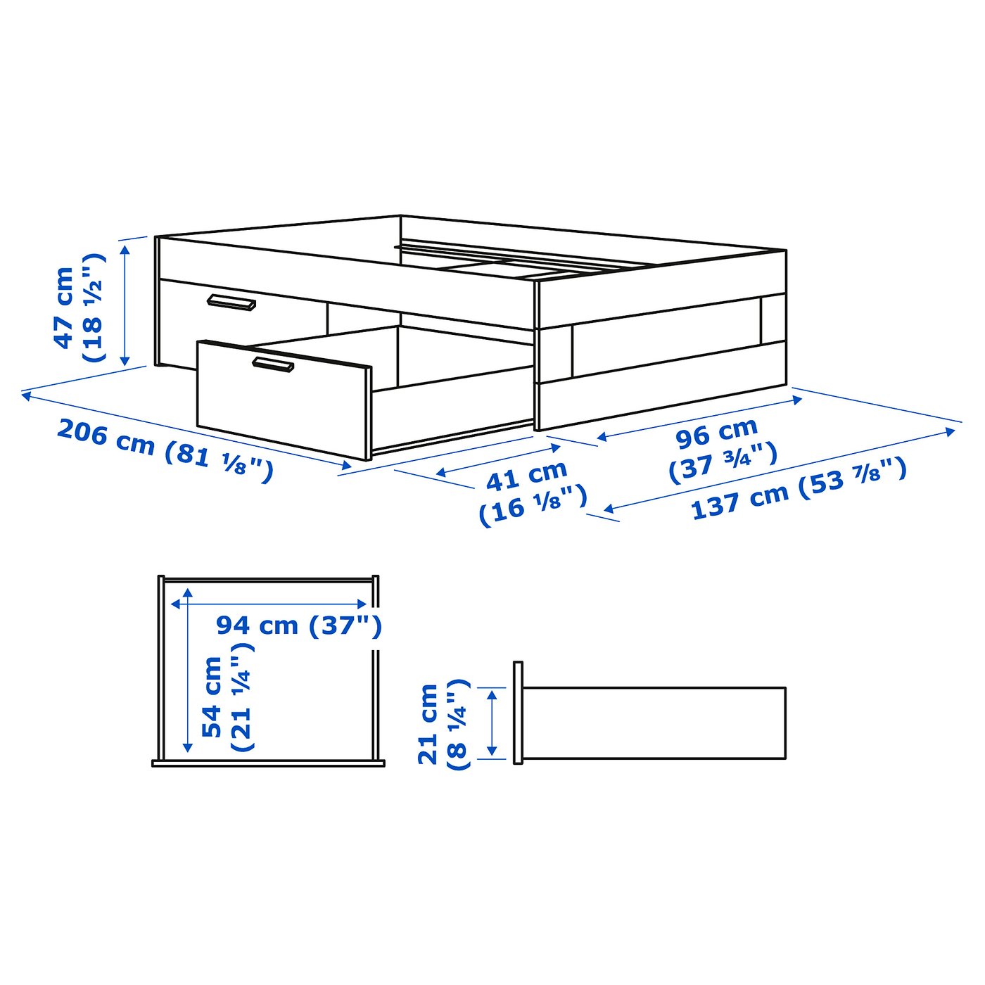 Lit ikea brimnes 90x200 Clearance