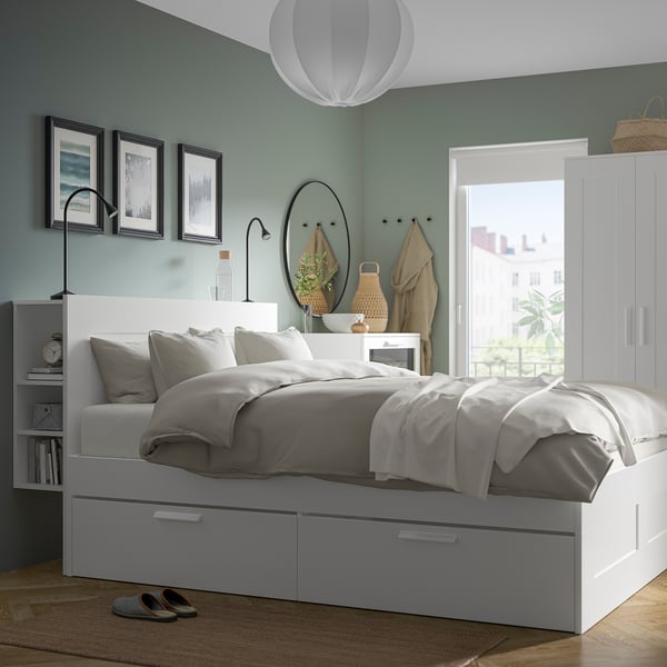 BRIMNES Mobilier chambre, lot de 3, blanc, 140x200 cm - IKEA